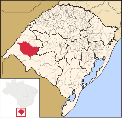 Locator map of Alegrete in Rio Grande do Sul